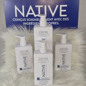 Native Sea Salt Cedar 2-in-1 Shampoo Conditioner Bundle 4 Bottles Sulfate Free